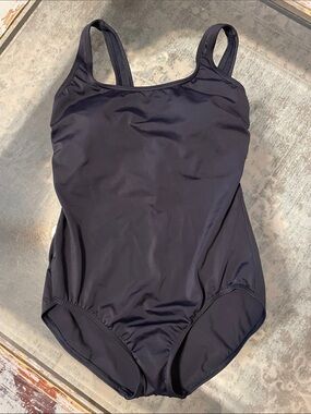 Lands' End Black One-Piece Full Bottom Coverage Swimsuit